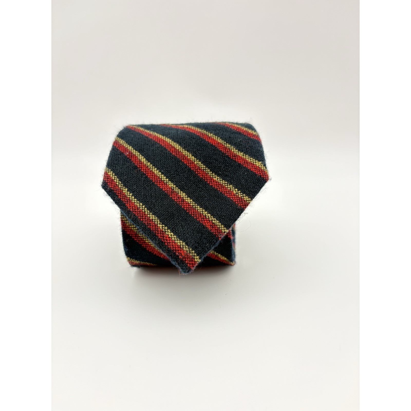 Marino Silk Classic Necktie Navy Red  Yellow Striped Design Necktie